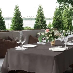 obrus plamoodporny grafitowy 140x220 wynajem TOTU.RENTALL